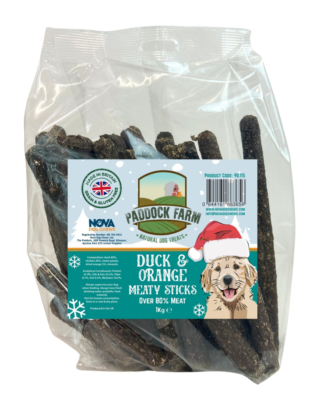 Duck & Orange Meaty Sticks 1kg