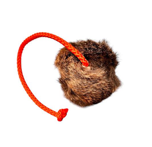 Muntjac® Fur Tennis Ball with Long Throw Rope