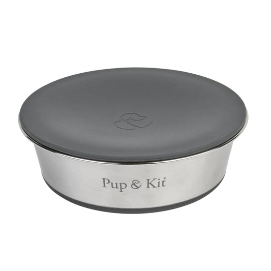 Pup & Kit Lid-it® Pet Bowl - Grey